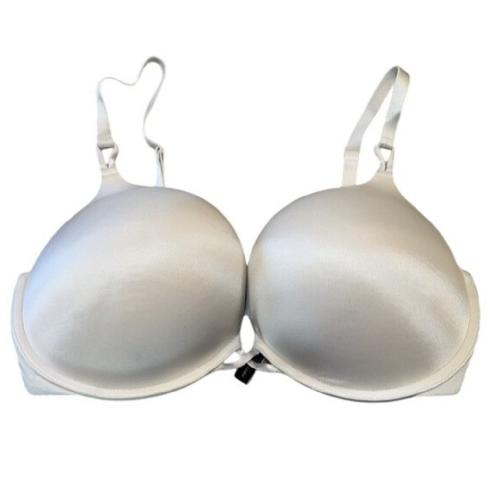 Victoria's Secret Bombshell Plunge Bra 36DD White Add 2 Cups Push Up Underwire